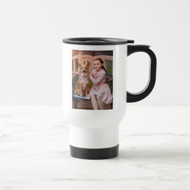 Custom family photo on travel mug (Right)