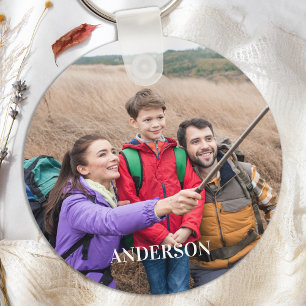 Custom Family Photo Personalised Double Sided Key Ring