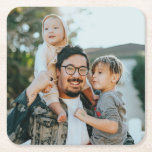 Custom Family Photo Personalised  Square Paper Coaster<br><div class="desc">Custom Family Photo Personalised Square Paper Coaster</div>