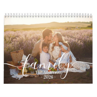 Custom Family Photo | Personalized Dusty Purple Calendar