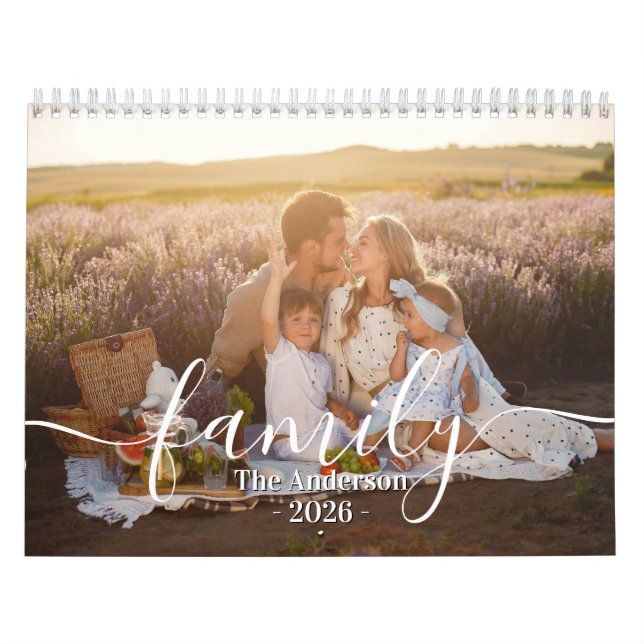Custom Family Photo | Personalized Dusty Purple Calendar (Cover)