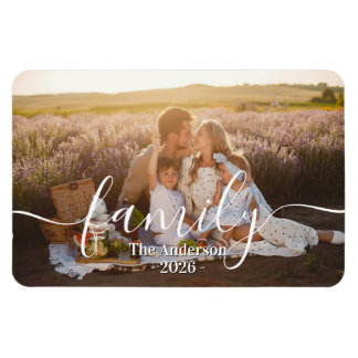 Custom Family Photo – Personalized Last Name Magnet
