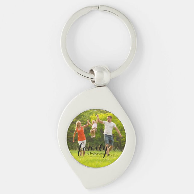 Custom Family Photo Pet Photo Personalised Key Ring (Front)