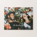 Custom Family Photo Puzzle<br><div class="desc">This custom family photo puzzle features a custom family name in script text and a detail of the year your family was established. Your favourite family photo fills the background. Perfect for adults and kids alike for great family time. Makes for gifts for the newly weds or add your pet's...</div>