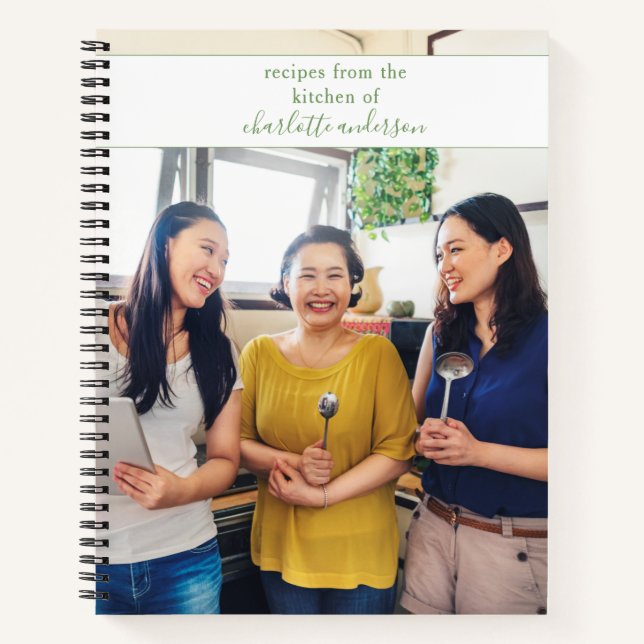 Custom Family Photo Simple Keepsake Recipe Notebook (Front)