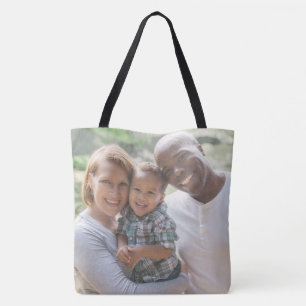 Custom Family Photo Template Double Sided Tote Bag