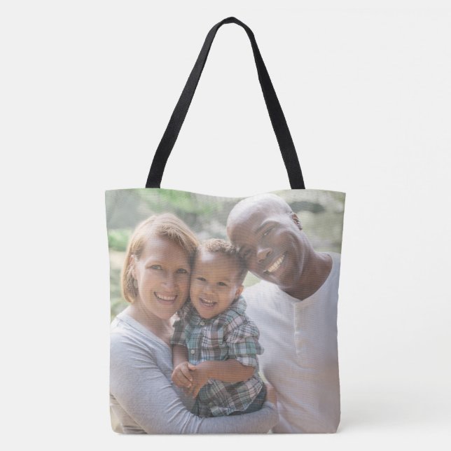Custom Family Photo Template Double Sided Tote Bag (Back)