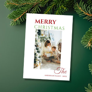 Custom family photo unique merry christmas Card