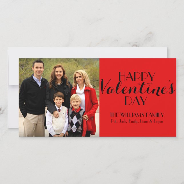 Custom Family Photo Valentine Card (Front)