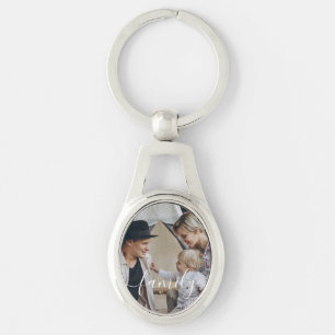 Custom family photo with custom name key ring