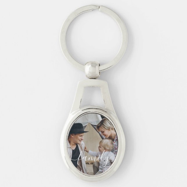 Custom family photo with custom name key ring (Front)
