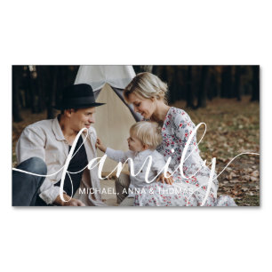 Custom family photo with custom name 	Magnetic business card
