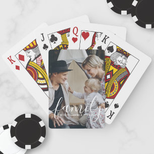 Custom family photo with custom name playing cards