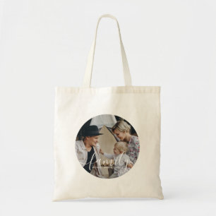 Custom family photo with custom name tote bag