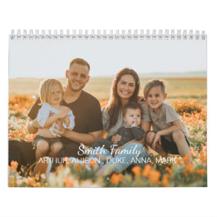 Custom family photo with custom names     calendar