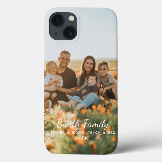 Custom family photo with custom names   Case-Mate iPhone case (Back)