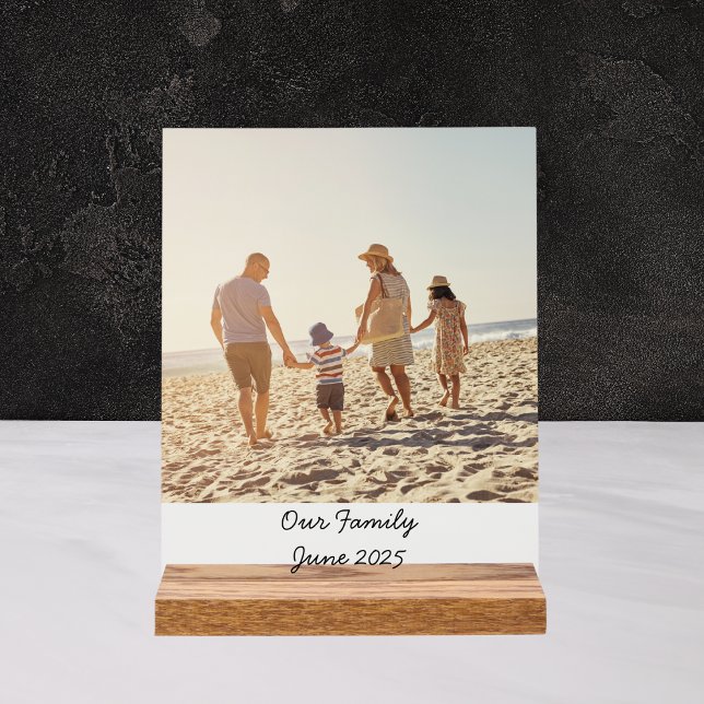 Custom Family Photo with Text Acrylic Sign (Creator Uploaded)