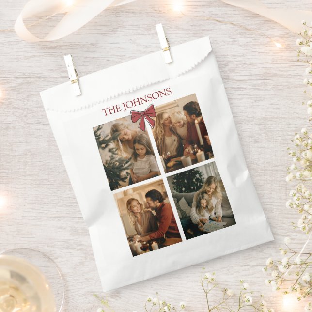 Custom Family Photos Christmas Photos Favor Bags (Clipped)