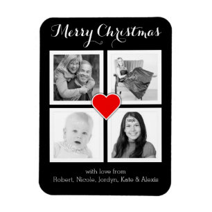 Custom Family Photos Merry Christmas Magnet