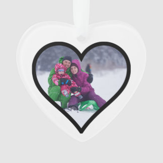 Custom Family Picture Heart  Ornament