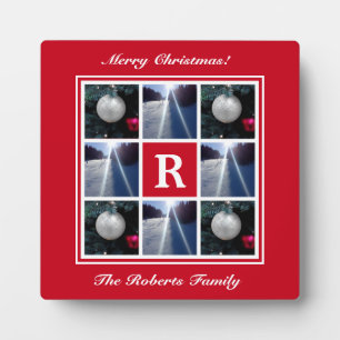 Custom family pictures Christmas photo collage Plaque