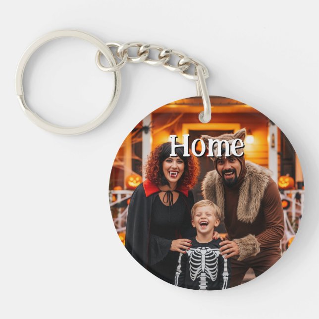Custom Family Portrait Personalised Key Ring (Front)