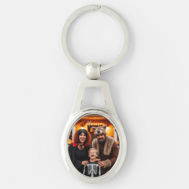 Custom Family Portrait Personalised Key Ring (Front)