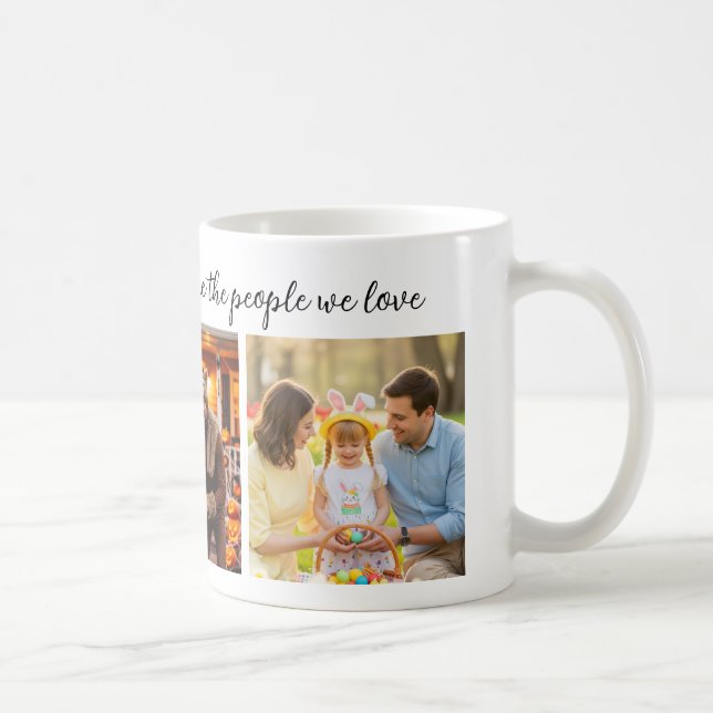 Custom Family Portrait Personalised Message Coffee Mug (Right)