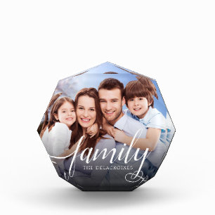 Custom Family Portrait Photo Handwriting Block