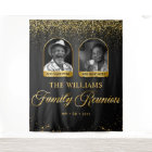 Custom Family Reunion Banner, 2 Photo Black Gold