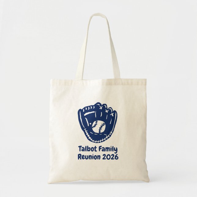 Custom Family Reunion Baseball Jersey Style Tote Bag (Front)