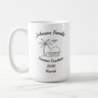 Custom Family Reunion Beach Summer Vacation White Coffee Mug