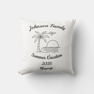Custom Family Reunion Beach Summer Vacation White Cushion