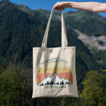 Custom Family Reunion Beautiful Vintage Sunset Tote Bag<br><div class="desc">Beautiful custom family reunion tote bag for an autumn get-together with cousins,  aunts,  uncles,  and grandparents. Order matching gifts for the whole crew with your last name and year in green surrounding the beautiful vintage sunset image over the mountains and trees. Great personalised group present.</div>