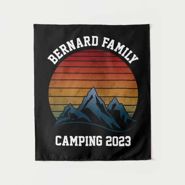 CUSTOM FAMILY REUNION CAMPING SUNSET MOUNTAIN TRIP TAPESTRY (Front)