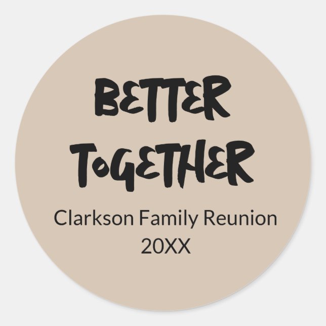 Custom Family Reunion Classic Round Sticker (Front)