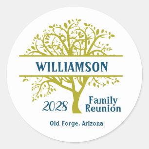 Custom Family Reunion Genealogy Tree Matching Classic Round Sticker