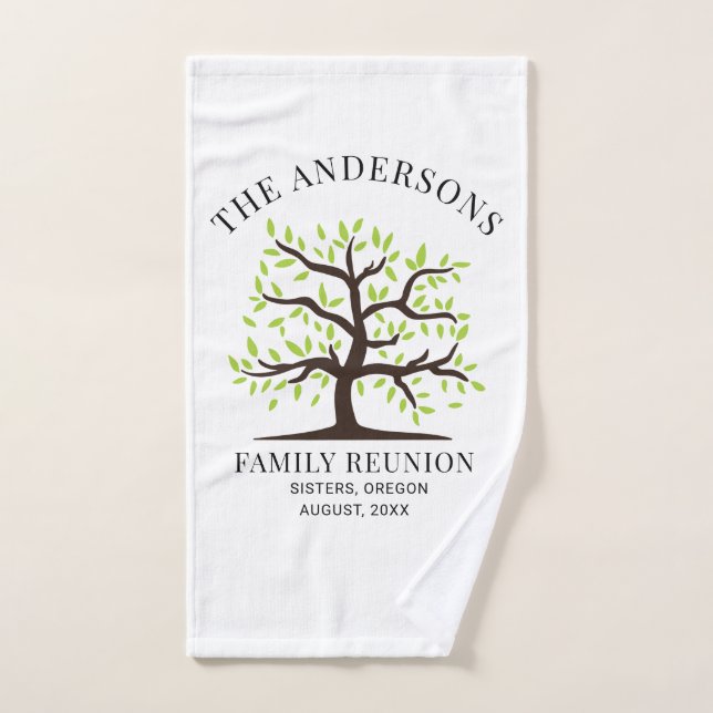 Custom Family Reunion Genealogy Tree Matching Hand Towel (Hand Towel)