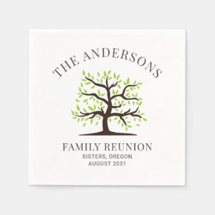 Custom Family Reunion Genealogy Tree Paper Napkin