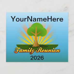 Custom Family Reunion, Green Tree with Sun Rays Flyer