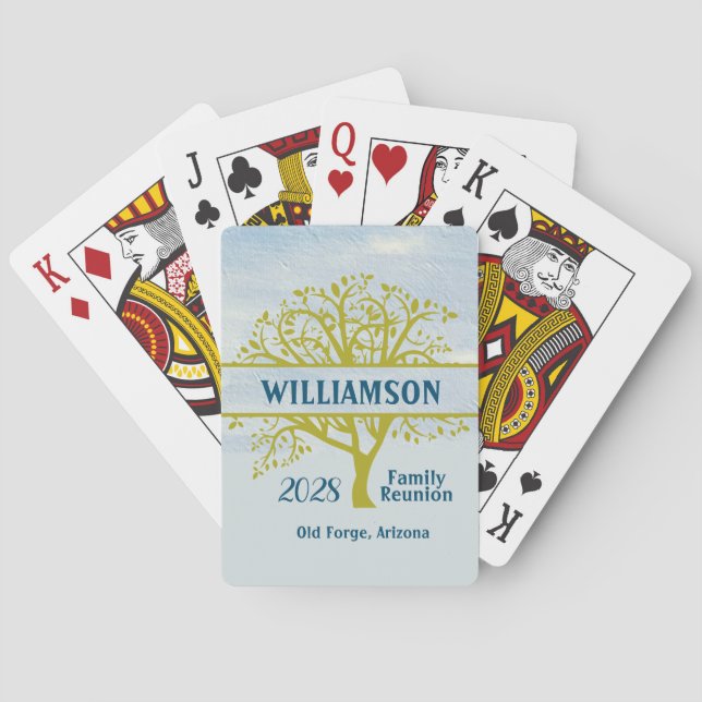 Custom Family Reunion Keepsake Genealogy Tree  Playing Cards (Back)