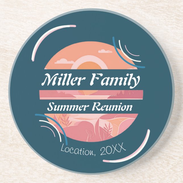 Custom Family Reunion Lake Coaster (Front)