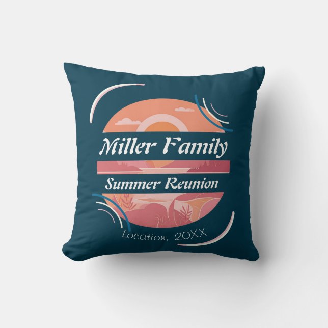 Custom Family Reunion Lake Cushion (Front)