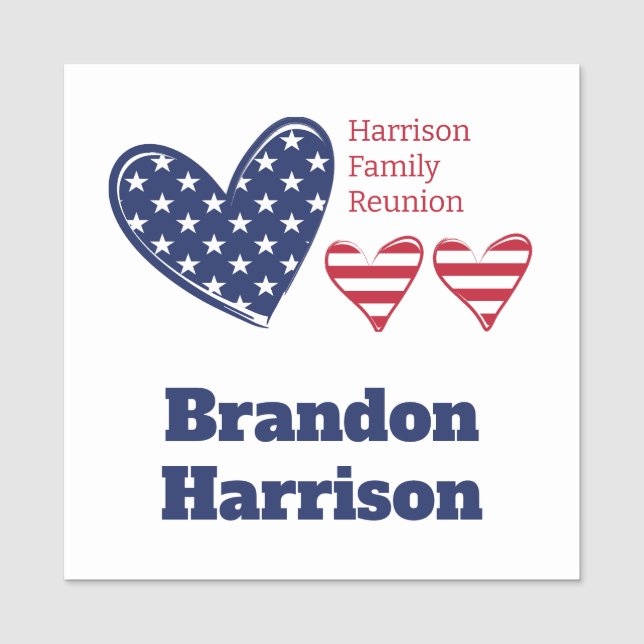 Custom Family Reunion Name Tag (Front)