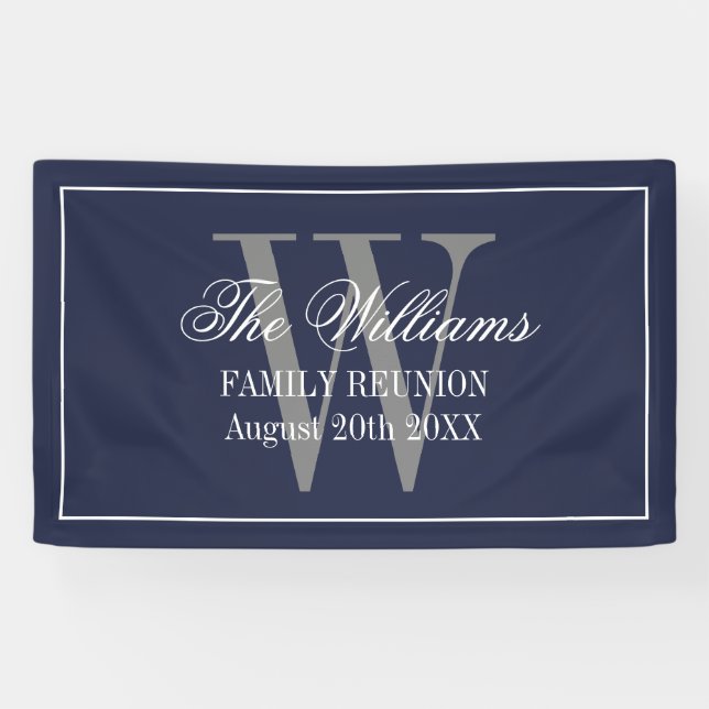 Custom family reunion party banner sign with name (Horizontal)