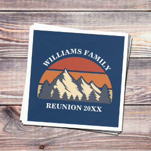 Custom Family Reunion Party Blue Mountain Sunset Napkin