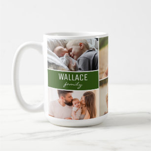 Custom Family Reunion Photos with name Year green Coffee Mug