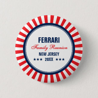 Custom Family Reunion Red White Blue Button