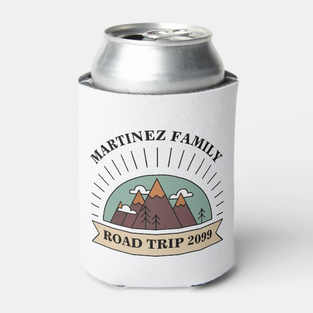 Custom Family Reunion Road Trip Mountain Can Cooler (Can Front)