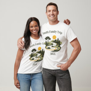 Custom Family Reunion Road Trip Mountain Sunset  T-Shirt